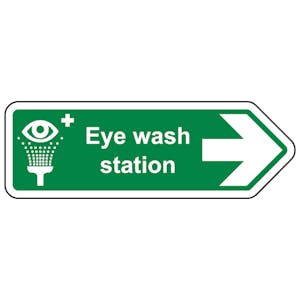Eye Wash Station Arrow Right - Shaped Sign