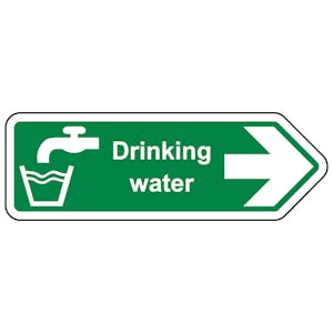 Safe Drinking Water Arrow Right - Shaped Sign