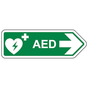 AED Arrow Right - Shaped Sign