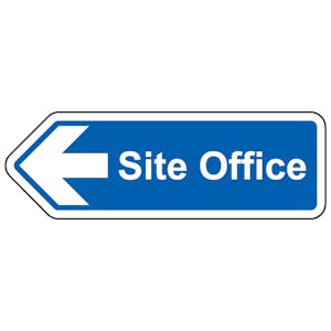 Site Office Arrow Left - Shaped Sign