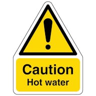 Caution Hot Water - Shaped Sign