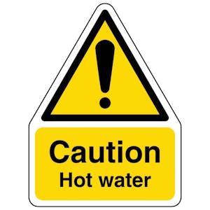 Caution Hot Water - Shaped Sign