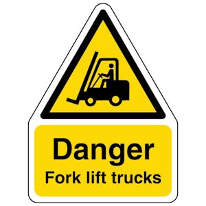 Danger Fork Lift Trucks - Shaped Sign