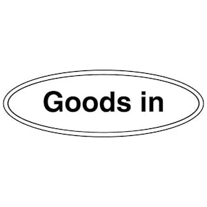 Goods In - Shaped Sign