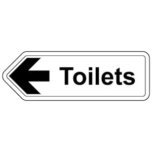 Toilets Arrow Left - Shaped Sign