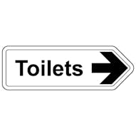 Toilets Arrow Right - Shaped Sign