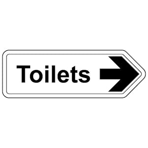 Toilets Arrow Right - Shaped Sign