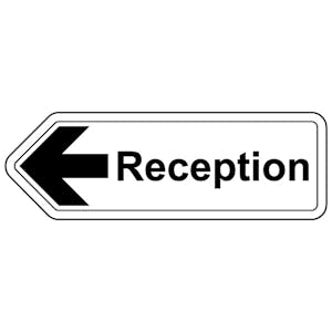 Reception Arrow Left - Shaped Sign