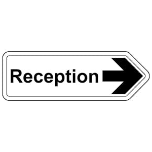 Reception Arrow Right - Shaped Sign