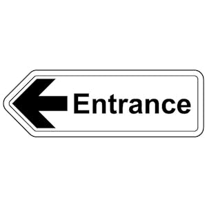Entrance Arrow Left - Shaped Sign