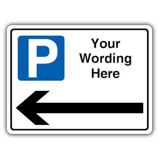Custom - Mandatory Blue Parking - Arrow Left - Landscape