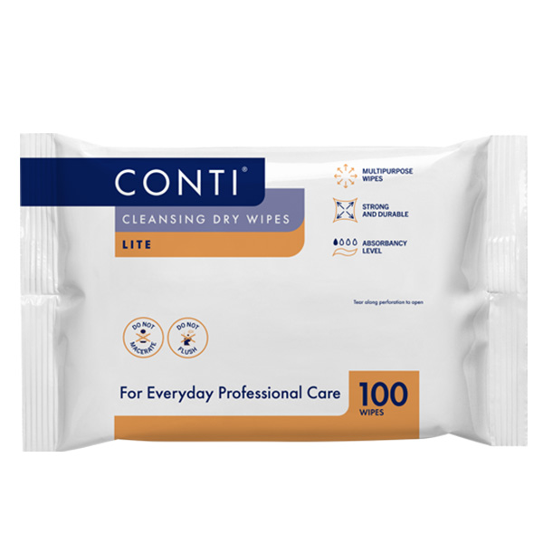 Conti® Cleansing Dry Wipes Lite Patient Wipes MediSupplies