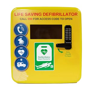 HeartSine 500P Semi-Auto Defibrillator External Locked Cabinet Package 