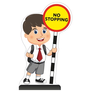 School Kid Cut Out Pavement Sign - Charlie - No Stopping