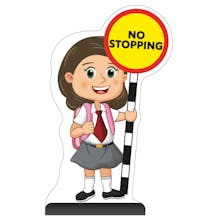 School Kid Cut Out Pavement Sign - Mollie - No Stopping