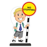 School Kid Cut Out Pavement Sign - Finn - No Stopping