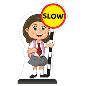 School Kid Cut Out Pavement Sign - Mollie - Slow