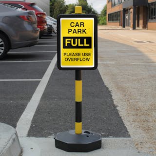 Temporary Signpost - Car Park Full with Black Text Box