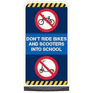Don't Ride Bikes and Scooters Into School - Blue