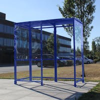 Curved 4-Sided Waiting Shelter - Aluminium Roof