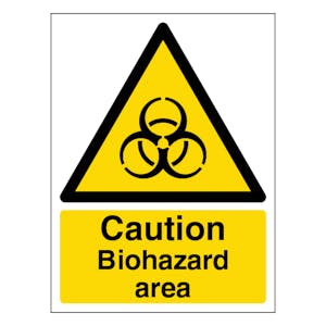 Caution Biohazard Area - Portrait