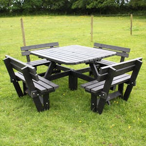Square Picnic Table with Backrests