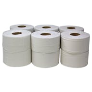 Mini Jumbo Toilet Rolls - 2ply - Flat Sheet - White 