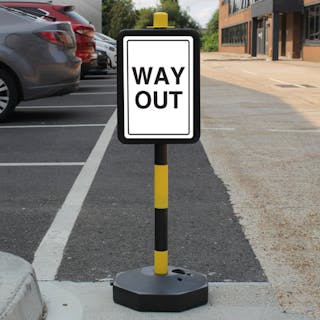 Temporary Signpost - WAY OUT