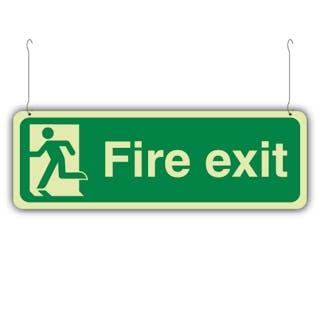 Photoluminescent Double Sided Final Fire Exit - Hanging Sign