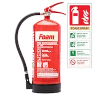 CommanderEDGE enviroFoam Fluorine Free Foam Fire Extinguisher - 6Ltr - Rating 27A 144B - With a FREE Sign!