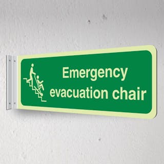 Photoluminescent Emergency Evacuation Chair - Landscape - Corridor Sign