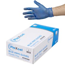 FleXcel Powder Free Blue Vinyl Gloves