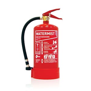 Stored Pressure Watermist Extinguisher - 3L - Ratings 8A, 21B, 25F - With a FREE Sign!