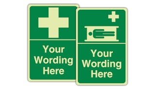 Photoluminescent First Aid & Emergency Equipment Signs - Custom