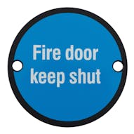 Fire Door Keep Shut - Matt Black Stainless Steel