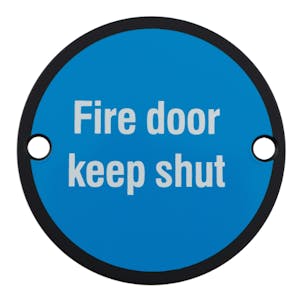 Fire Door Keep Shut - Matt Black Stainless Steel
