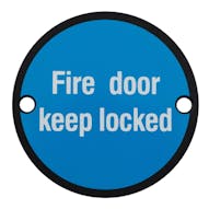 Fire Door Keep Locked - Matt Black Stainless Steel