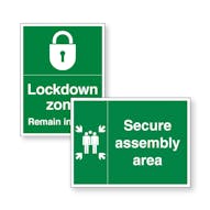 Safe Assembly Zone Signs