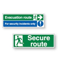 Emergency Evacuation & Invacuation Signs