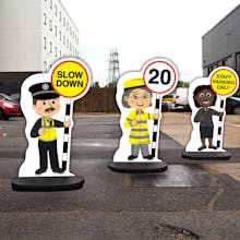Adult Character Road Safety - Cut Out Signs