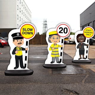 Adult Character Road Safety - Cut Out Signs