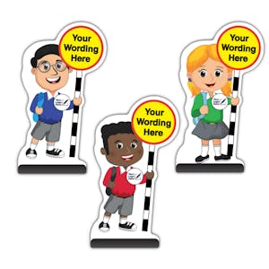 Custom Road Safety Squad - School Logo & Uniform Colour - Cut Out Signs