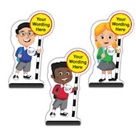 Custom Road Safety Squad - School Logo & Uniform Colour - Cut Out Signs