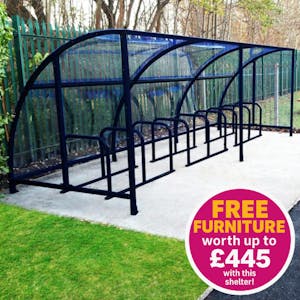 OFFER Kimmeridge Cycle Shelter with Racks