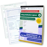 Combined Allergy Notification & Allergy Incident/Near Miss Logbook