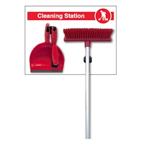 Cleaning Station Shadow Board - Red - Medium