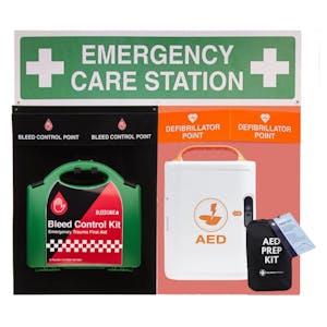 Defibrillator + Bleed Control Kit - Emergency Care Station
