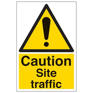 Caution Site Traffic - Portrait