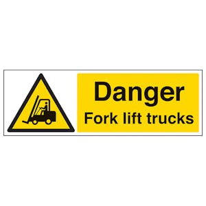 Danger Fork Lift Trucks - Landscape - Removable Vinyl