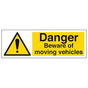 Eco-Friendly Danger Beware Of Moving Vehicles - Landscape